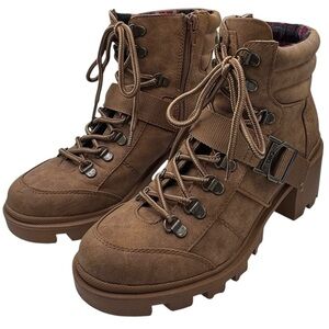 Guess GBG Tan Combat Boots Size 7.5